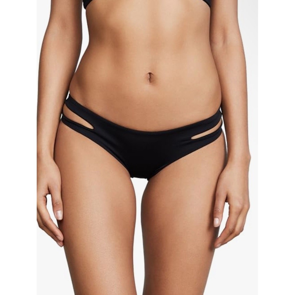 L Space Estella Bikini Bottom Black Cutout‎ Side Swim XS Vacation Resort Summer